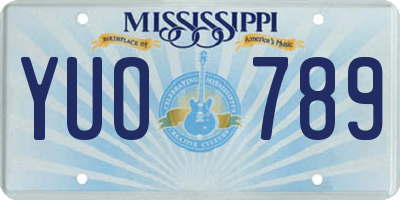 MS license plate YUO789