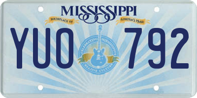 MS license plate YUO792