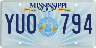 MS license plate YUO794