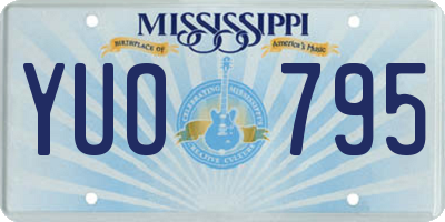 MS license plate YUO795