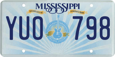 MS license plate YUO798