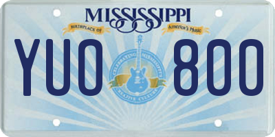 MS license plate YUO800