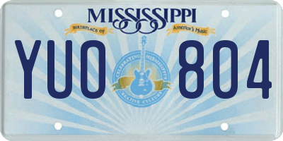 MS license plate YUO804