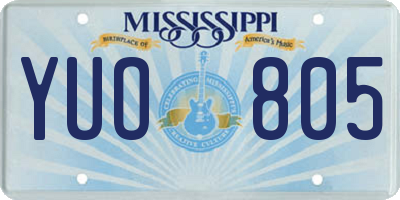 MS license plate YUO805