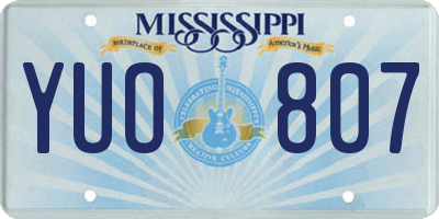 MS license plate YUO807