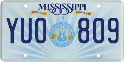 MS license plate YUO809