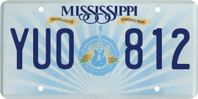 MS license plate YUO812
