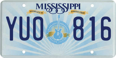 MS license plate YUO816