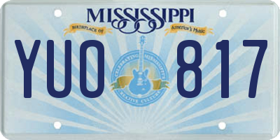 MS license plate YUO817