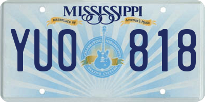 MS license plate YUO818