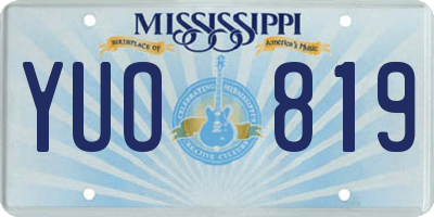 MS license plate YUO819