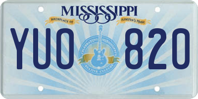 MS license plate YUO820