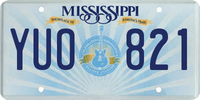 MS license plate YUO821