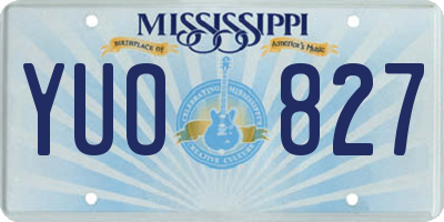 MS license plate YUO827