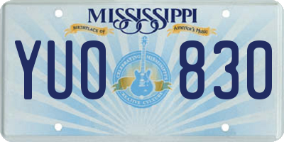 MS license plate YUO830