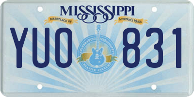 MS license plate YUO831
