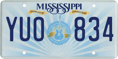 MS license plate YUO834
