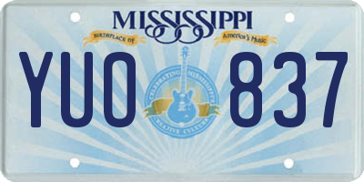 MS license plate YUO837