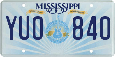 MS license plate YUO840