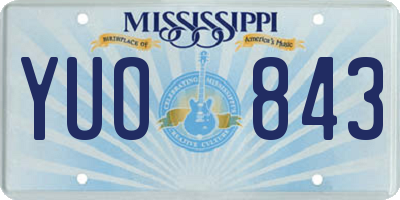 MS license plate YUO843