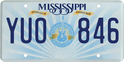MS license plate YUO846