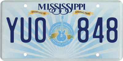 MS license plate YUO848