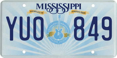 MS license plate YUO849