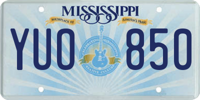 MS license plate YUO850