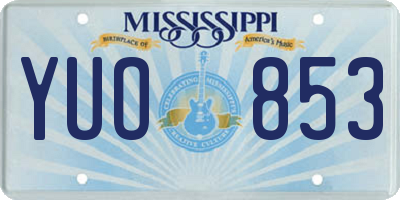 MS license plate YUO853