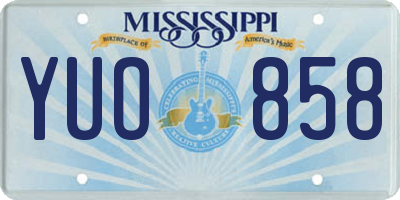 MS license plate YUO858