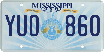MS license plate YUO860