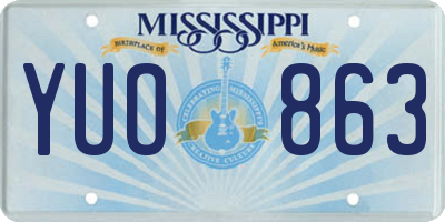 MS license plate YUO863