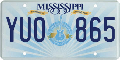 MS license plate YUO865