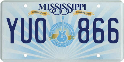MS license plate YUO866