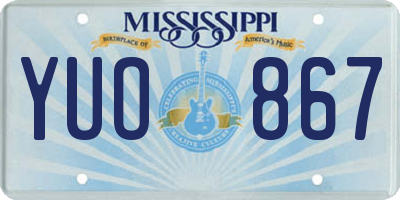 MS license plate YUO867