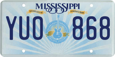 MS license plate YUO868
