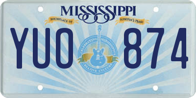 MS license plate YUO874