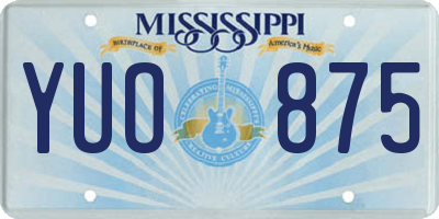MS license plate YUO875