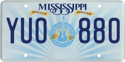 MS license plate YUO880