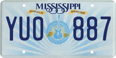 MS license plate YUO887