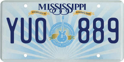 MS license plate YUO889