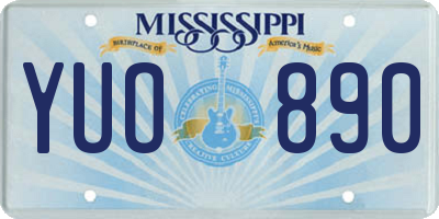 MS license plate YUO890