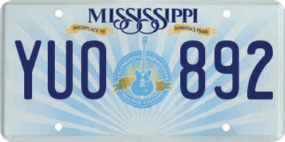 MS license plate YUO892