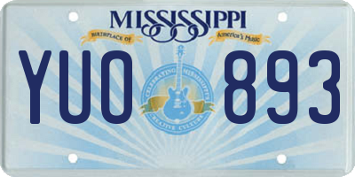 MS license plate YUO893