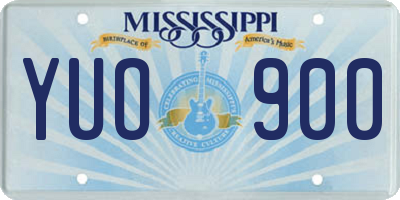 MS license plate YUO900