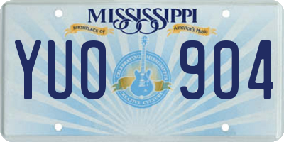 MS license plate YUO904
