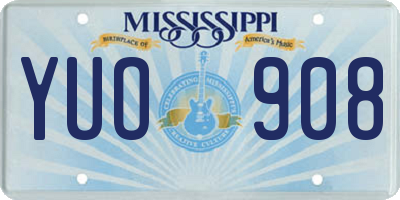 MS license plate YUO908