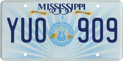 MS license plate YUO909
