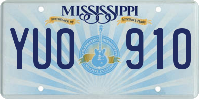 MS license plate YUO910