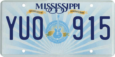 MS license plate YUO915